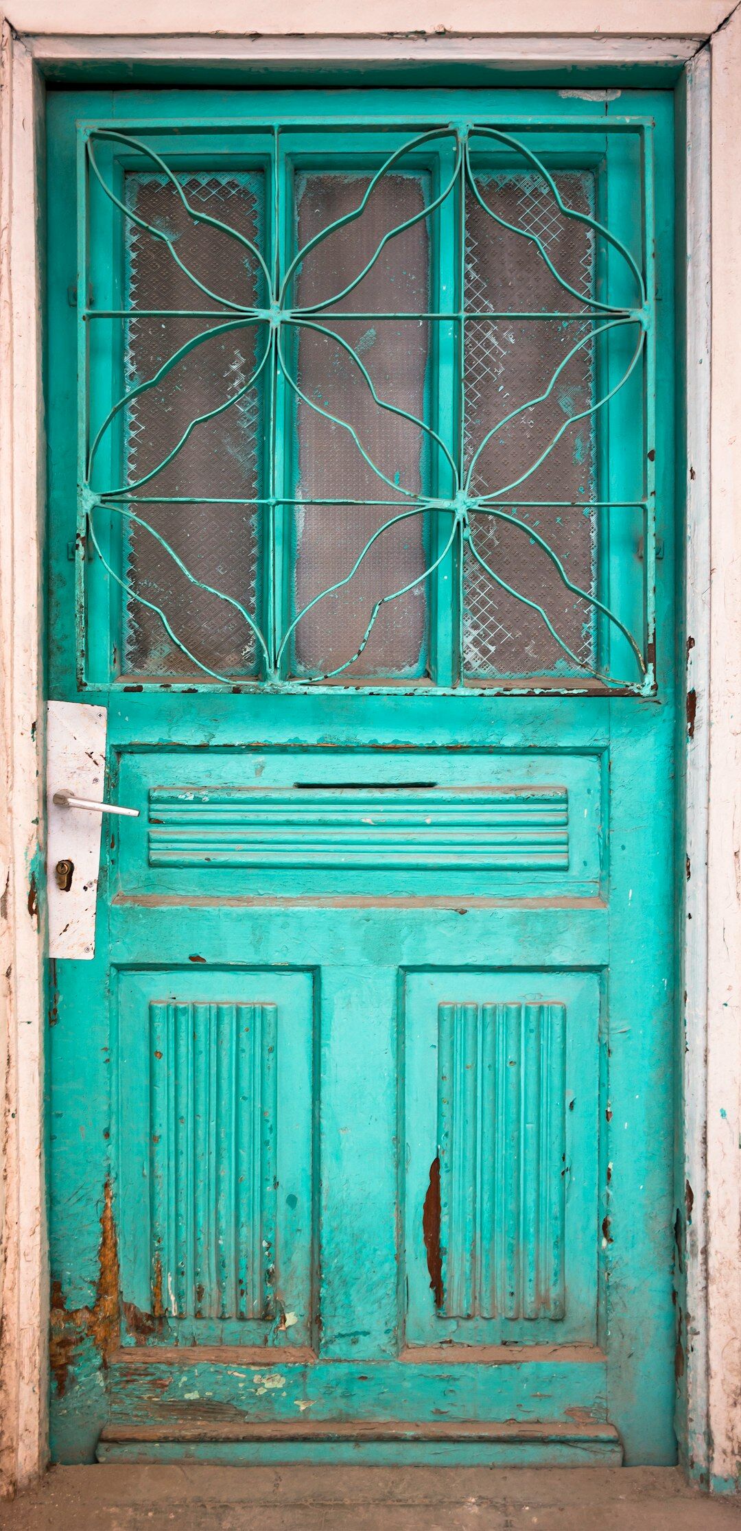 closed door in old house